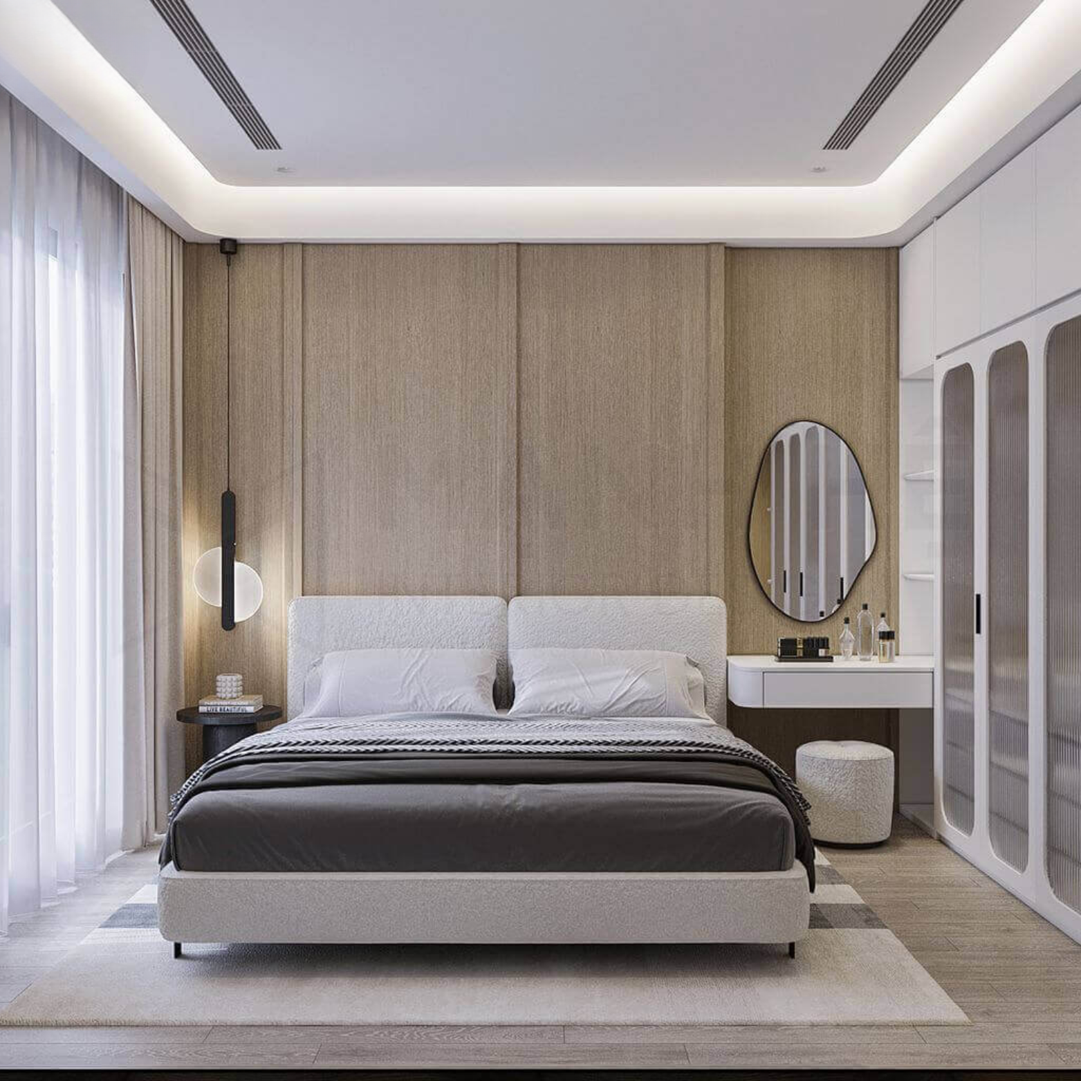 Combo Phòng Ngủ Master "Elegant Wood" - Gỗ MDF Melamine vân gỗ sồi thanh lịch.