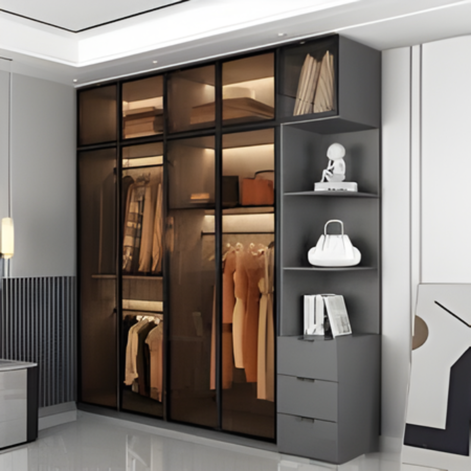 Tủ Quần Áo Gỗ Xoan Đào 4 Cánh Góc Trang Trí Bền Đẹp