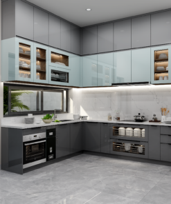 Tủ bếp khung inox hiện đại mới nhất