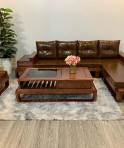 Bộ sofa gỗ phòng khách góc đùi gà