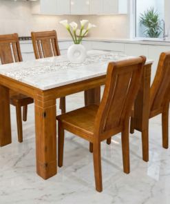 Bàn Ăn Mặt Đá 4 Ghế Hiện Đại - BA290