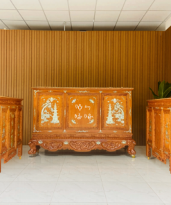 Tủ Thờ Gỗ Gõ Đỏ Khảm Trai Cao Cấp 2m07 - TT907 (Hàng Đặt)