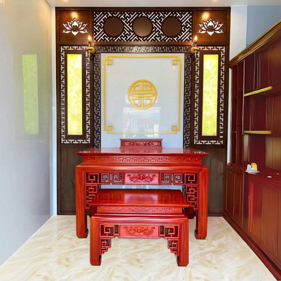 Bàn Thờ Gia Tiên Gỗ Gõ Đỏ - BT699